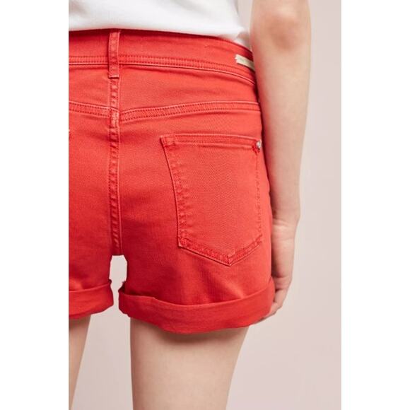 Anthropologie Pilcro And The Letterpress Hyphen Shorts 29‎ Mid Rise Chino Red - Picture 4 of 10